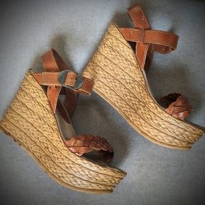 Sbicca Wedge Sandals, Size 7
